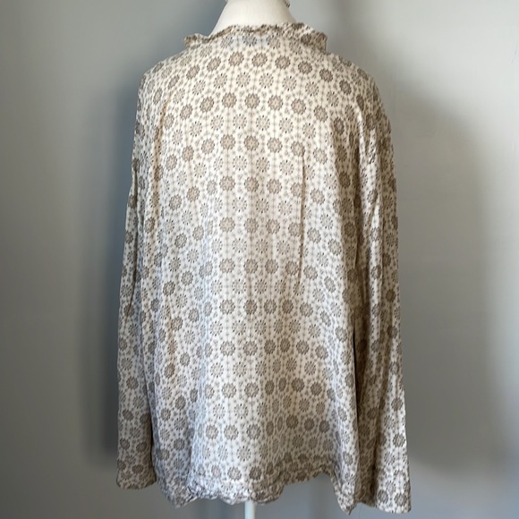 Izod Patterned Beige Cotton Tunic - Picture 3 of 6